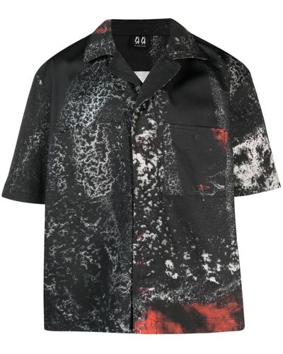 44 Label Group Ash Abstract-print Shirt - Black