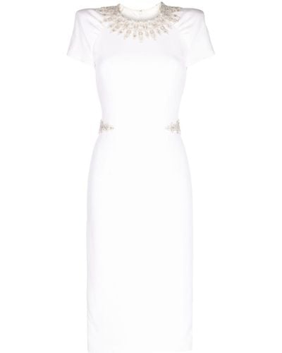 Jenny Packham Ines Beaded Midi Dress - White