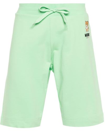 Moschino Teddy-print Drawstring-waist Shorts - Green