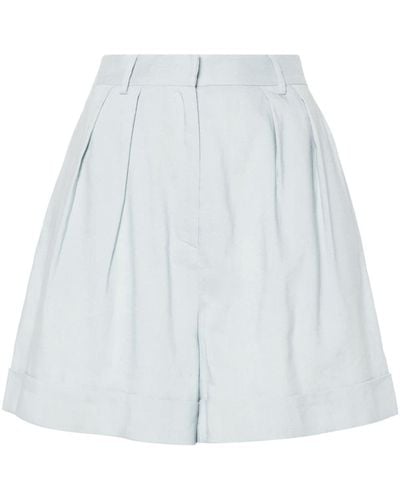 ANDAMANE Rina Pleated Tailored Shorts - White
