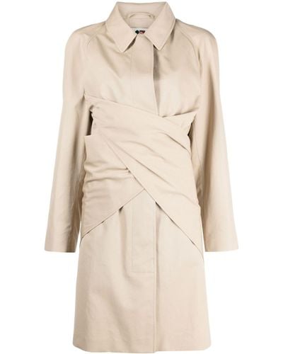 Ports 1961 Wrap-design Cotton Trench Coat - Natural