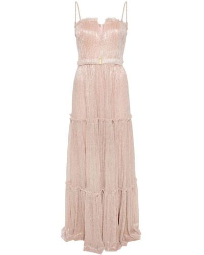Nissa Strapless Tiered Maxi Dress - Pink