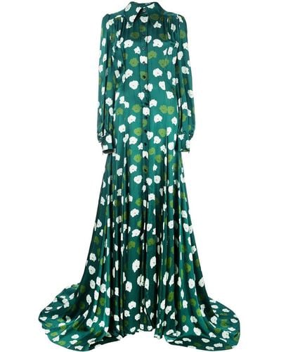 Carolina Herrera Vestido camisero con estampado floral - Verde