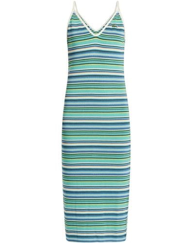 Lacoste Striped Midi Dress - Green