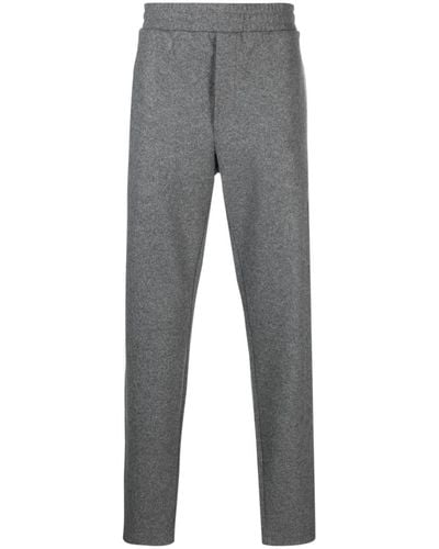 Moncler Logo-embroidered Elasticated-waistband Pants - Grey