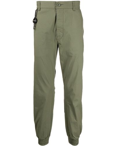 Izzue Stretch-cotton Tapered Trousers - Green