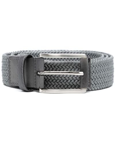Barrett Interwoven Leather Trim Belt - Grey