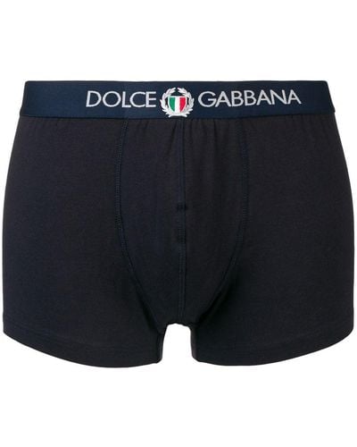 Dolce & Gabbana Boxer à bande logo - Bleu