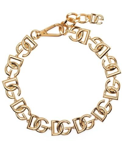 Dolce & Gabbana Logo Choker Necklace - Metallic