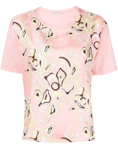 Emilio Pucci Africana プリント Tシャツ - ピンク