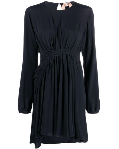 N°21 Mini-jurk Met Asymmetrische Afwerking - Blauw