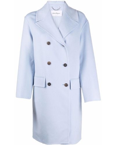 Ferragamo Double-Breasted Coats - Blue