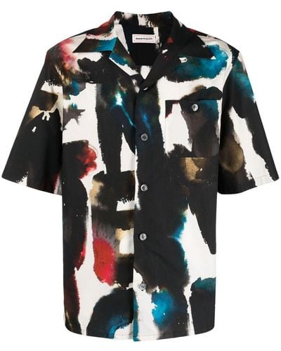 Alexander McQueen Camisa con grafiti estampado - Multicolor