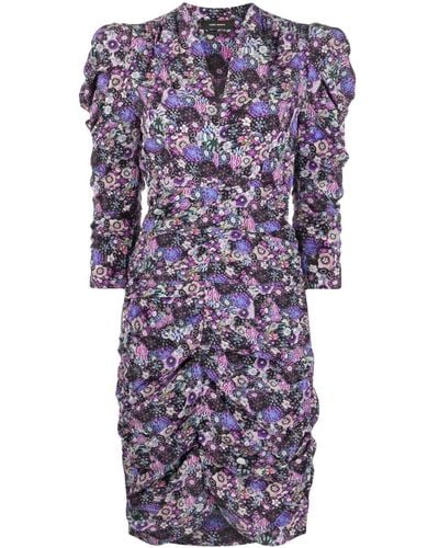 Isabel Marant Mini-jurk Met Bloemenprint - Paars
