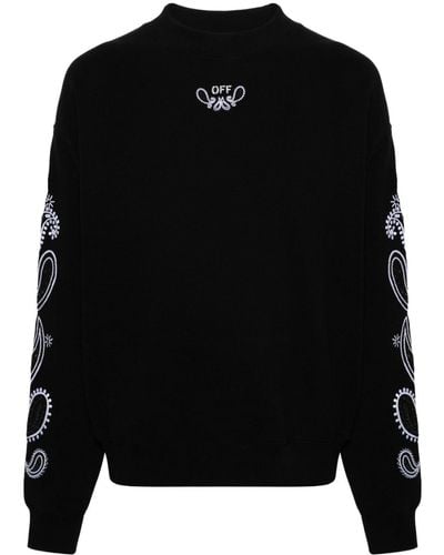 Off-White c/o Virgil Abloh Sweater Met Bandana Arrow Print - Zwart