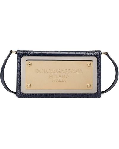 Dolce & Gabbana Leather Phone Bag - Natural