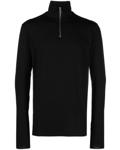 Thom Krom Zipped High-neck Sweatshirt - Black