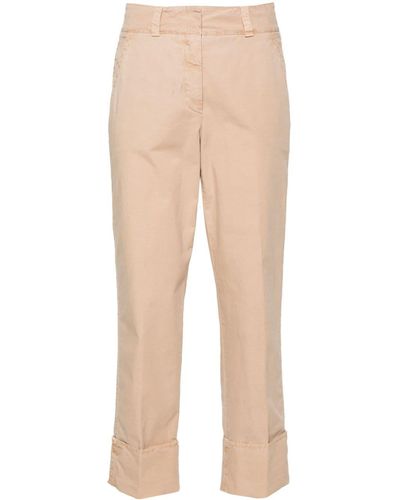 Peserico Cropped-Hose mit Umschlag - Natur