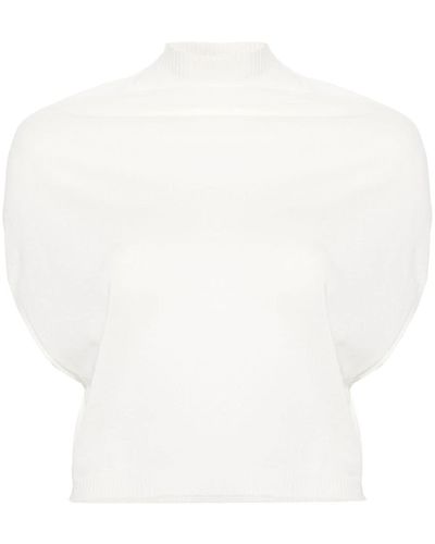 Rick Owens Crater Draped Crop Top - White