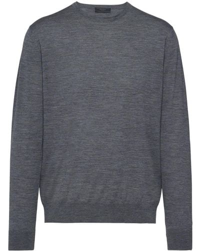 Prada Fine Knitted Wool Jumper - Grey