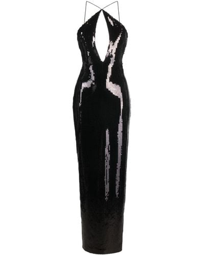 Monot Elsa Sequinned Gown - Women's - Polyester - Black