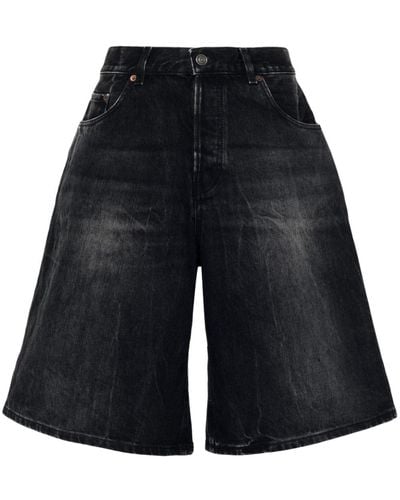 Haikure Becky Knee-length Denim Shorts - Black
