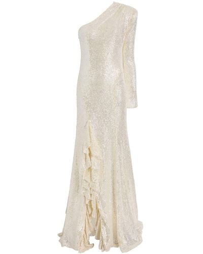 Cinq À Sept Angeline Gown Sequin Long Dress - White