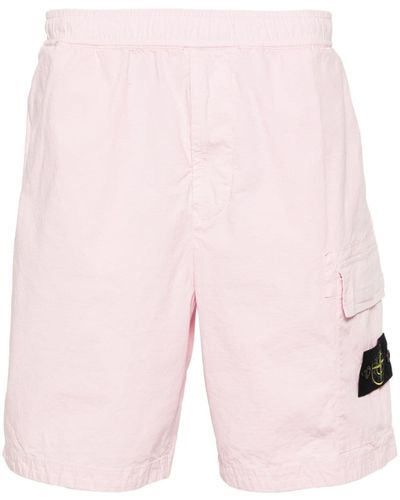 Stone Island Compass-badge Cargo Shorts - Pink