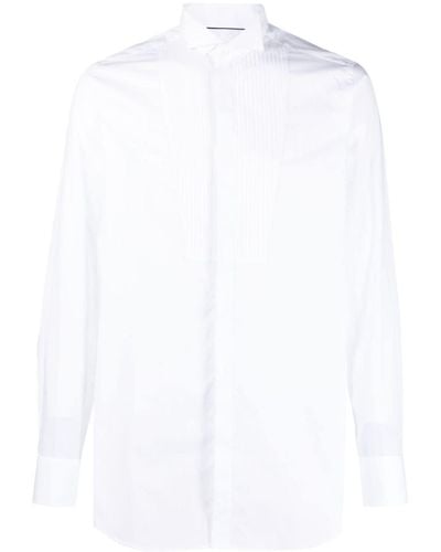Tintoria Mattei 954 Pleat-detail Cotton Shirt - White