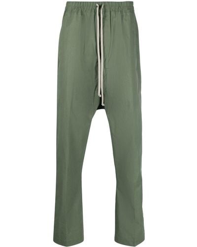 Rick Owens Pantalones de chándal slim con cordones - Verde