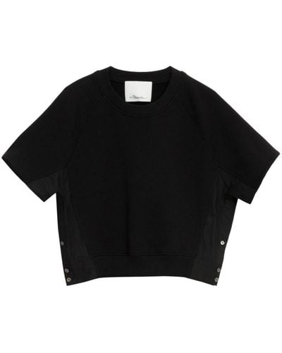3.1 Phillip Lim Short-sleeve Cotton Sweatshirt - Black