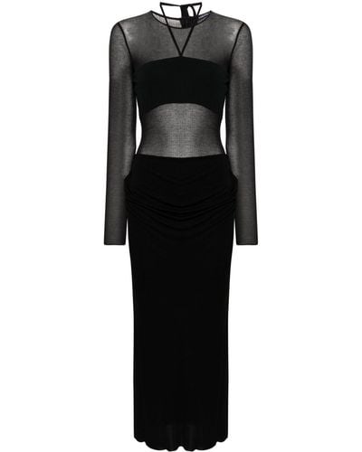 ANDREADAMO Ribbed Jersey Midi Dress - Black