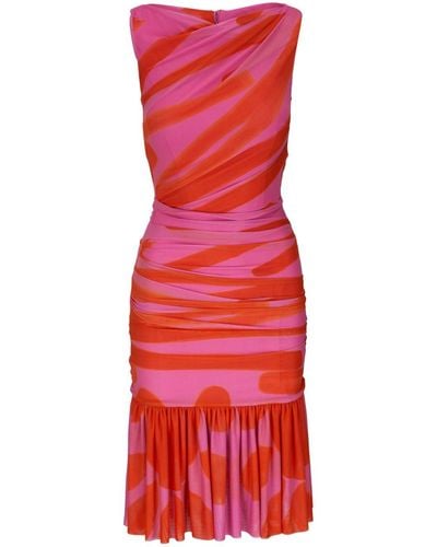 Talbot Runhof Geometric-print Dress - Red
