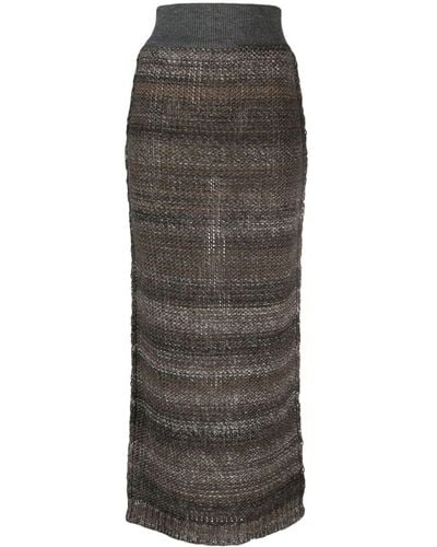 D'Estree Lynette Knitted Midi Skirt - Gray