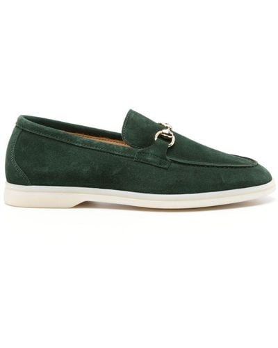SCAROSSO Lilia Suede Loafers - Green