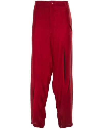 Yohji Yamamoto Pantalones con estampado abstracto - Rojo