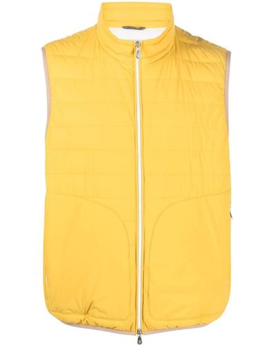 Brunello Cucinelli Feather-down Padded Gilet - Yellow