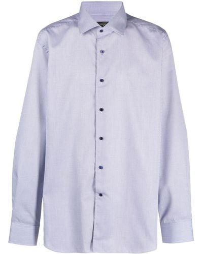 Corneliani Micro-dot Print Cotton Shirt - Blue