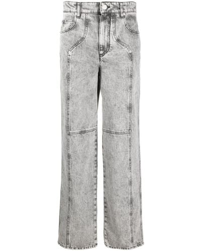 Isabel Marant Valeria Mid-rise Straight-leg Jeans - Grey