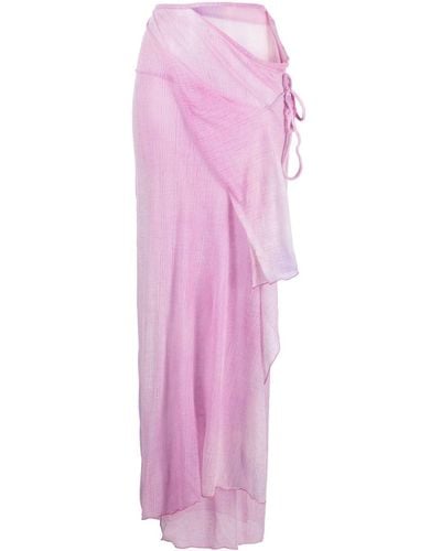 Acne Studios Draped Wrap-design Maxi Skirt - Pink
