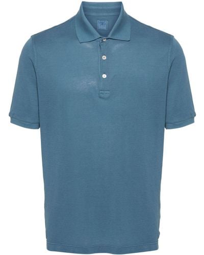 Fedeli Wind cotton polo shirt - Bleu