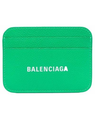 Balenciaga Porte-cartes Cash à logo imprimé - Vert