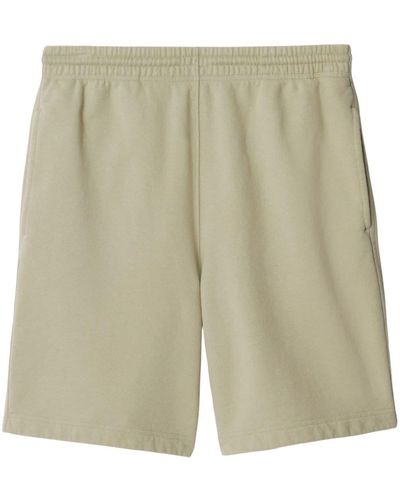 Burberry Ekd-appliqué Cotton Shorts - Natural