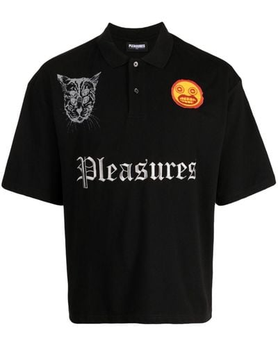 Pleasures Wyatt Poloshirt mit Logo-Stickerei - Schwarz
