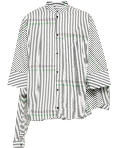 Henrik Vibskov Asymmetrisches Double Shirt Hemd - Grau