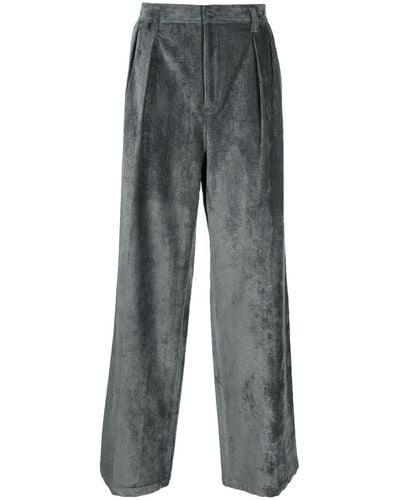 Filippa K Crushed-corduroy Wide-leg Trousers - Grey
