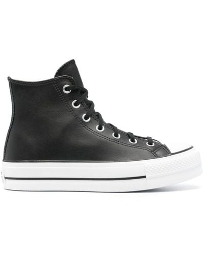 Converse Chuck Taylor Leather Platform Sneakers - Zwart