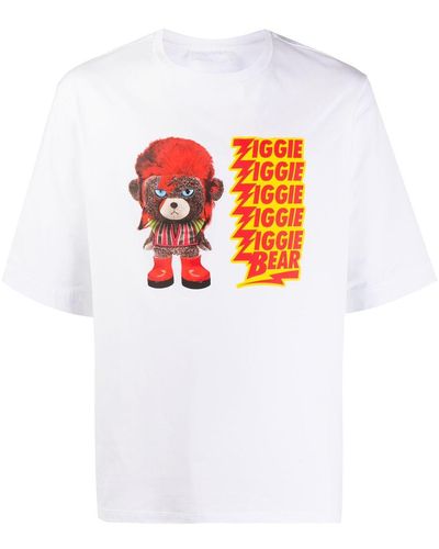 Neil Barrett T-Shirt mit "Ziggie Bear"-Print - Weiß