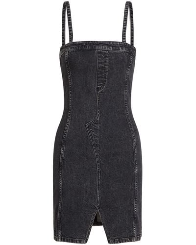 Karl Lagerfeld Square-neck Denim Minidress - Black