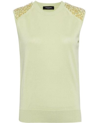 Fabiana Filippi Funghetto Crystal-embellished Knitted Top - Groen